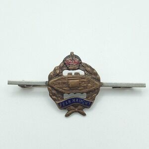British Royal Tank Regiment WW2 Sweetheart Bar Brooch Military Vintage Pin Small